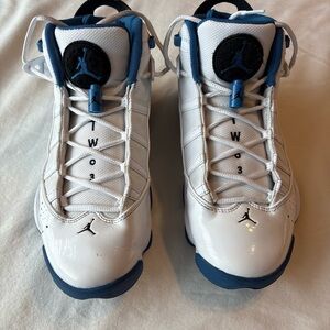 Nike Air Jordan 6 Rings White and Dark Marina Blue Colorway 332992-114